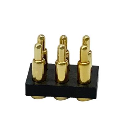 China PCB SMT 6 Spring Loaded Pogo Pin Pin Connecter For PCB Male 2 Row Rectangular Connector for sale