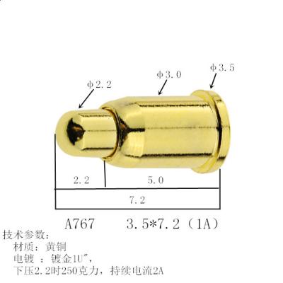 China Power In Spring Pogo Pin Connector High Current Probe Custom Signal Spring Loaded Pogo Pin Test Current for sale