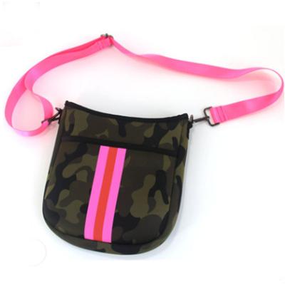 China Cross The Latest Fasion Neoprene - Body Bag Small Fabric Eco-friendly Single Shoulder Bag Nylon Stripe Printing Neoprene Cross Body Bag for sale