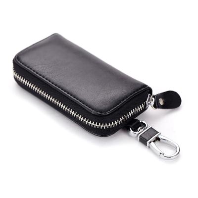 China Factory Wholesale Leather Multifunctional Custom Business Car Key Case Universality Men's Zipper Key Case for sale