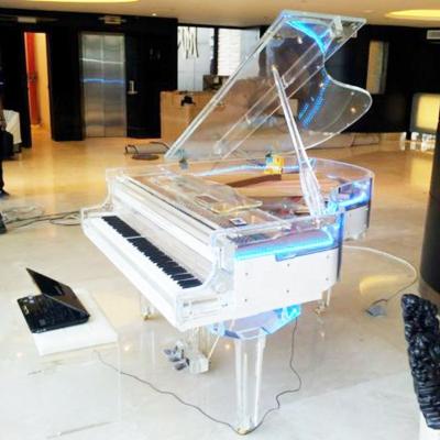 China Mechanical luxury furniture acrylic transparent grand piano for home decoration for sale