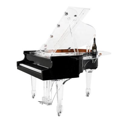 China Middleford Crystal Baby Grand Piano Bar Transparent Mechanical Frame Black for sale