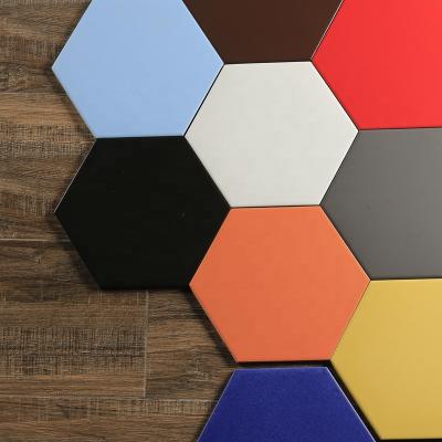 China Glazed Metallic Tiles Look Anti Slip Ceramic Tile Gloss Kitchen Bathroom Rustic Colorful Matte Ceramic Hexagon Mosaic Anti-Slip Tile for sale