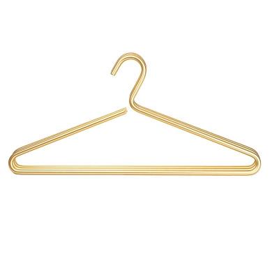 China Gold Metal Hanger Aluminum Steel Wire Hangers Adults Hangers Eco - Friendly Material for sale