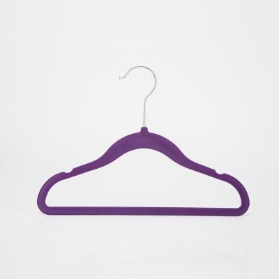 China New Arrivals Eco-friendly Material Garment Use Children Velvet Non-slip Hanger For Clothes for sale