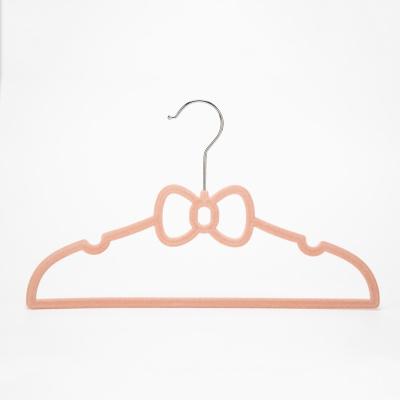 China Eco - Friendly Baby Velvet Material Retail Use Durable Anti - Slip Garment Hanger for sale