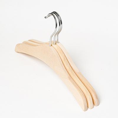 China Eco-friendly Material Wholesale High Quality Fashion Shape Custom Wooden Hangers For Baby Clothes for sale