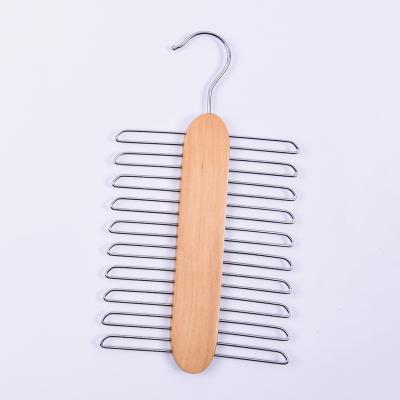 China Eco-friendly Material Customized High Quality Luxury Natural Lotus Wood Bow Hanger For Ties for sale