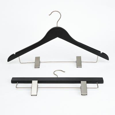 China Eco - Friendly Metal Material High Quality Wood Clip Pant Hangers Hangers for sale