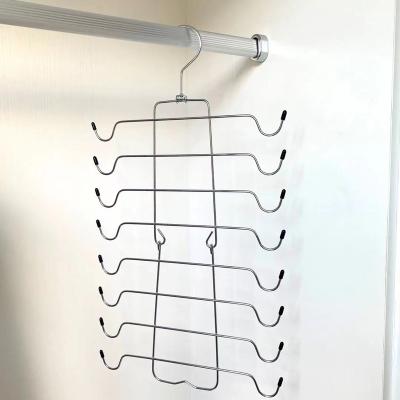 China 2022 Space Saving Space Save Hanger Foldable Multi Rack Multi Layer Metal Hanger for sale