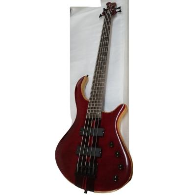 China Weifang Rebon 5 String Mahogany Neck Through Body Electric Bass Guitar With Drums To Be Active Pickup for sale