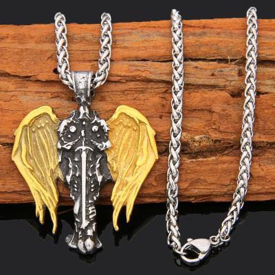 China 2020 CLASSIC Trade Assurance Vintage Viking Thor's Hammer Necklace Stainless Steel Norse Wolf Head Religious Men's Pending Accessories for sale