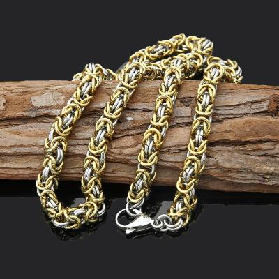 China 2021 CLASSIC 2021 Trade Assurance Viking Gold&Silver Great Thor Hammer Necklace Stainless Steel Wolf Pending Head Handmade Accessories for sale