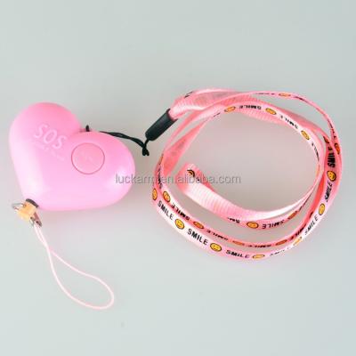 China Anti Rape ABS Plastic Anti Attack Personal Security Heart Shaped Security Alarm for sale