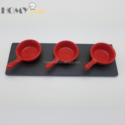 China Viable factory direct creative Homychef design rectangle slate dishes tapas set for sale