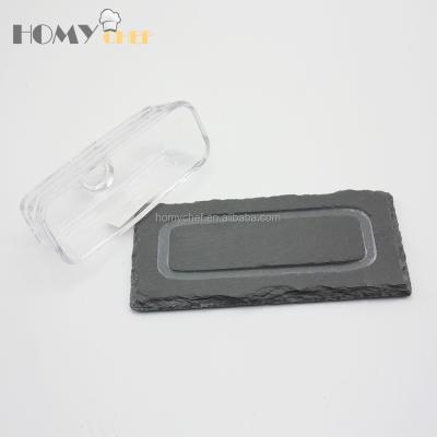 China Sustainable Manufactured Hot Sale Style 20*10cm Rectangle Slate Plate With Dome for sale