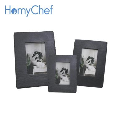 China Viable Manufacturer Products 130*180*4-7mm Hot Black Slate Photo Frame for sale