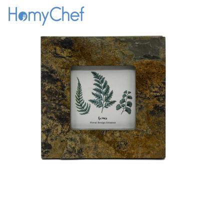 China Sustainable Factory Products 130*180*4-7mm Direct Rusty Slate Photo Frame for sale