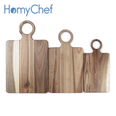 China Disposable Vintage Style Natural Acacia Wooden Cheese Cutting Chopper for sale