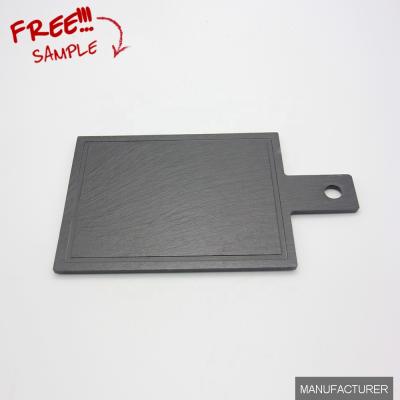 China Slate Slate Pallet Sustainable Slate Plate Natural Elegant Slate Engraving Rectangle Slate Pallet With Handle for sale