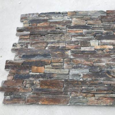 China Factory direct natural rusty exterior wall panel 200*550*30-50mm viable with cement backed, Z shape for sale