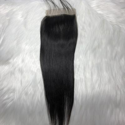 China Best Quality Straight Cuticle Aligned Thin Transparent Virgin Hair Preplucked Lace Closure for sale