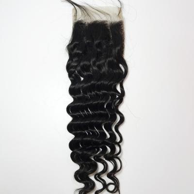 China Deep Wave Virgin Hair For Black Women Sellers 4x4 5x5 Luxury Transparent Lace Closure for sale