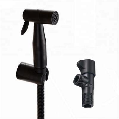 China Modern SUS 304 Bidet Jet Black Shower Sprayer Set Toilet Shattaf Sprayer Shower Kit Handheld Bidet Faucet for sale