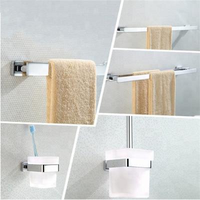 China Bathroom Brass Hardware Set Robe Hook Towel Rack Holder Bar Shelf Solid Brass Paper Holder Soap Dished Chrome Bathroom Accessories for sale