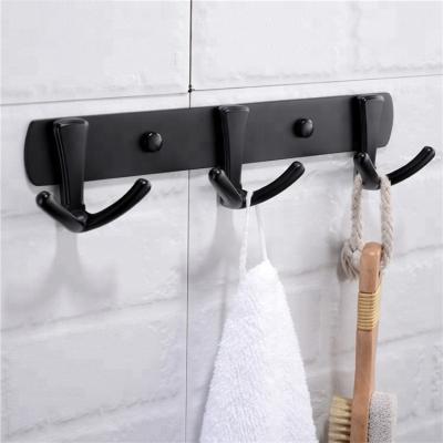 China Door Or Wall Black Robe Hook Finish Kitchen Towel Hook Bathroom Accessories Wall Hook Kitchen Rack Electroplating Zinc Alloy Hanger for sale