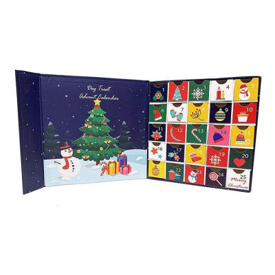 China Beautiful Recycled Material Design Christmas Cardboard Paper Advent Calendar Packaging Gift Box for sale