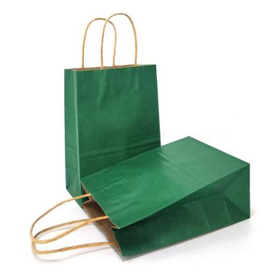 China Recyclable Luxury Packaging Green Candy Custom Size Shopping Paper Bag for sale