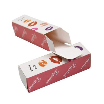 China Recycled materials wholesale printed card lipstick lip gloss packaging small size custom paper cosmetic box for sale