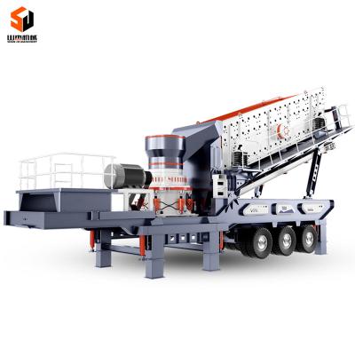 China Quarry Mining Stone Crushing Tire Type Mobile Crusher Crushing Station Used In Construction for sale