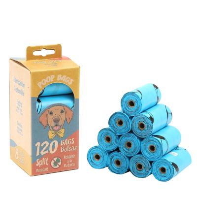 China Blue Compostable Eco-Friendly Compostable Dog Poop Dog Bags Cornstarch Disposable Waste Bags for sale