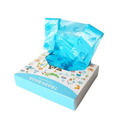 China Leakproof Baby Diaper Bag Biodegradable Water Resistant Diaper Sacks Eco-Friendly Thick Baby Poop Bags for sale