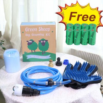 China Factory Stocked Directly Selling Pet Bathing Kit Products Dog Grooming Gloves Dog Paw Wash For Cleaning for sale