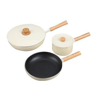 China Sustainable 3 in 1 Non Stick Pan Cookware Sets Non Stick Frying Pan Cookware Nonstick Sets for sale