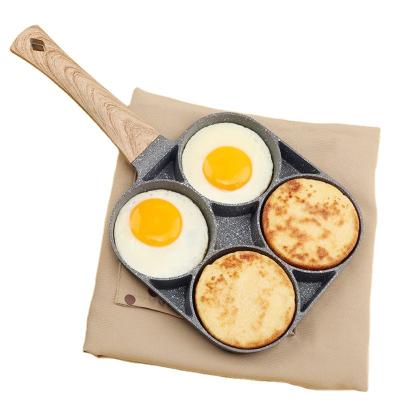 China Pan Cookware Skillet Aluminum Viable Aluminum Frying 4 Hole Pancakes Fried Egg Frying Pan for sale