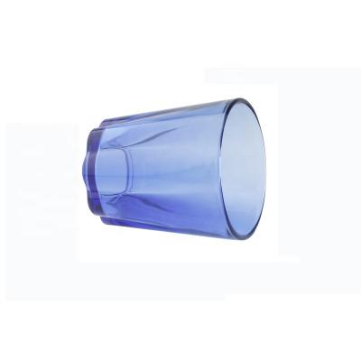 China Sustainable Christmas Gift Cute Blue @GLASS Maker 300ml Drinking Colorful Single Wall Glass Water Cup No Lid for sale