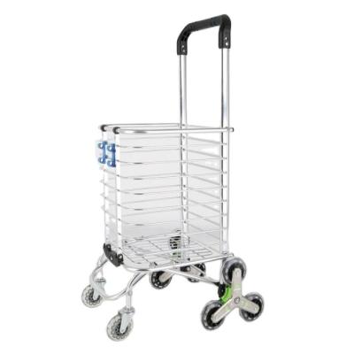 China China Supplier Aluminum Portable Grocery Cart Folding Serving Carts With Stair Climbing Wheels for sale