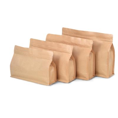 China Kraft Paper Moisture Proof Bag With Zip Lock Food Packaging Bag Resealable Kraft Paper Coffee Bag With Window for sale