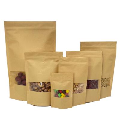 China Recyclable Kraft Paper Bag Can Be Logo Sealed Bag Food Kraft Paper Bag Customized With Window for sale