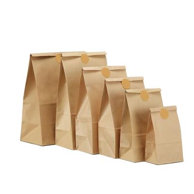 China Biodegradable Kraft Paper Seal Bag Food Packaging Takeaway Bag for sale