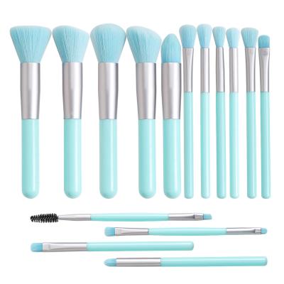 China Private Label 15pcs Custom Logo Make Up Brush Set Fluorescent Green Series Purple Pink Brushes Makeup Brush Set for sale