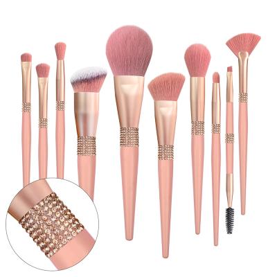 China candy style color beauty products diamond 10pcs makeup brush individual makeup brushes set manufacturer for sale