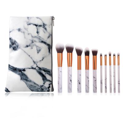 China Factory Wholesales 12pcs Personalized Make Up Brush Set Marble Handle Makeup Brush Set for sale