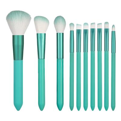 China 10pcs Cute Candy Make Up Brush Set With PU Bag With Synthetic Hair Brushes Set Plastic Handle Kids Set for sale