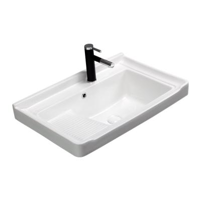 China Ceramic Bathroom Sink HY-70E Modern Design Basin Bathroom Cabinet Laundry Tub For Clothes for sale