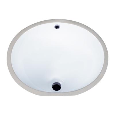 China Modern American Style White Oval Ceramic Under Mount Wash Hand Basin for sale